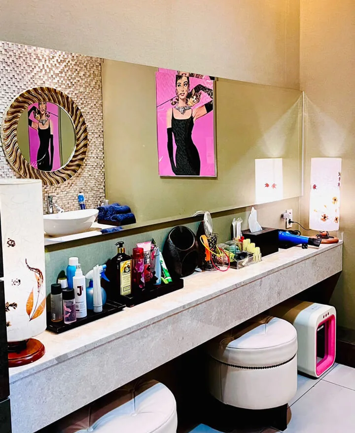 Patient powder room at Evita Clinic Seoul