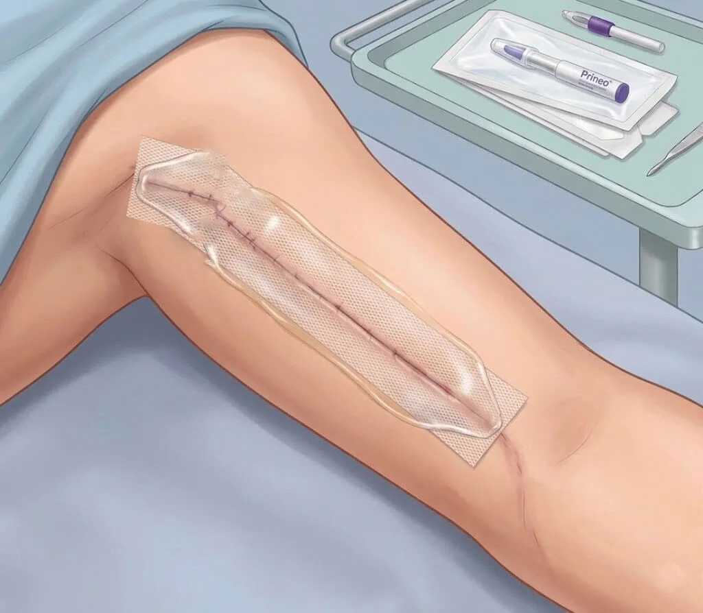 Dermabond Prineo Skin Closure System after brachioplasty