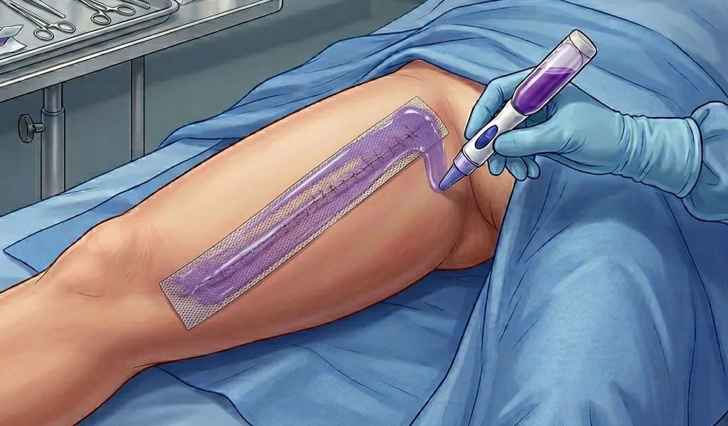 Dermabond Prineo Skin Closure System after thigh lift surgery