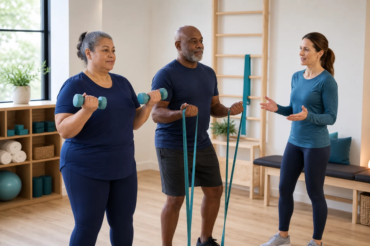 Adults performing supervised resistance exercise to support strength during GLP-1 weight loss